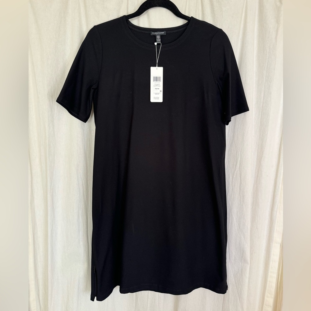 Eileen Fisher Black Crepe Dress NWT